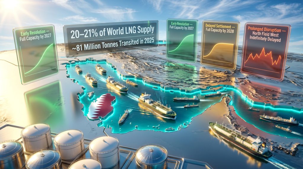 Strait of Hormuz closure LNG supply disruption map