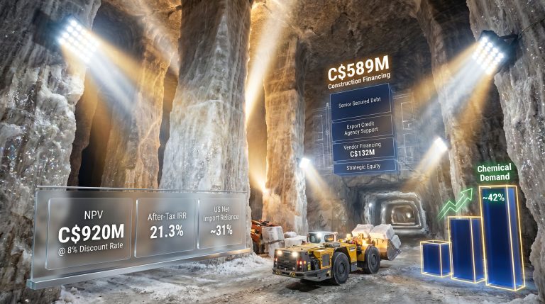salt project financing in underground mine