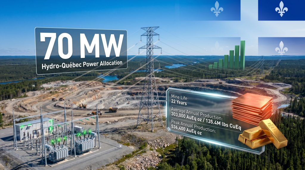 Troilus power allocation from Hydro-Québec for the Troilus Project infographic