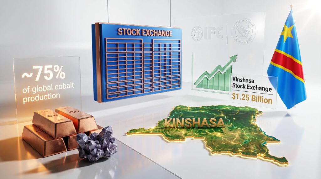 DRC Kinshasa Stock Exchange growth infographic