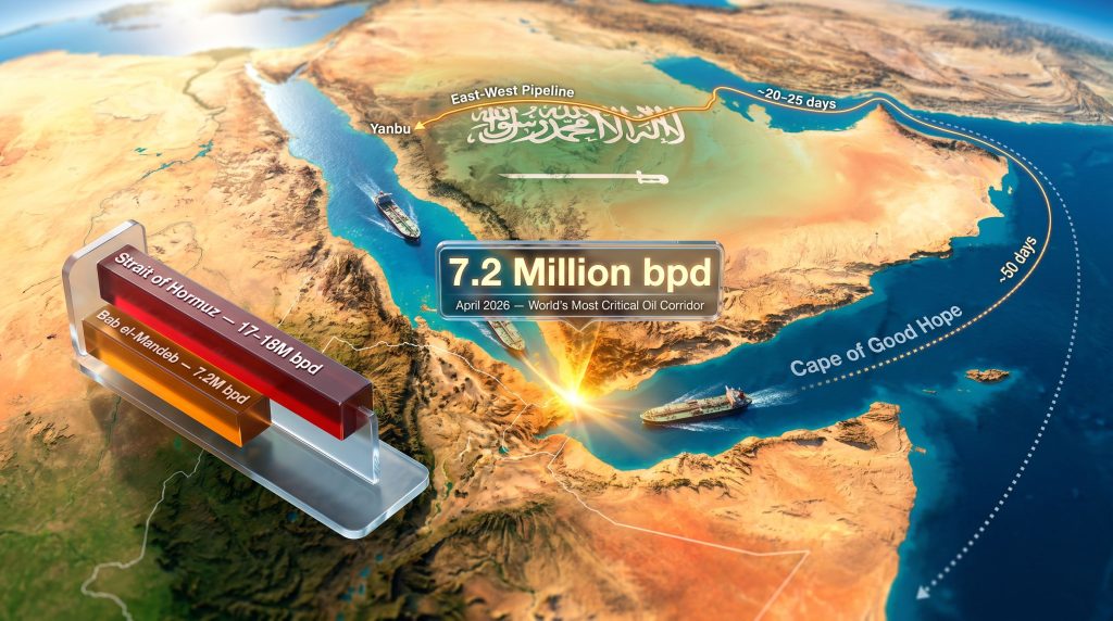 Bab el-Mandeb oil export disruption map infographic