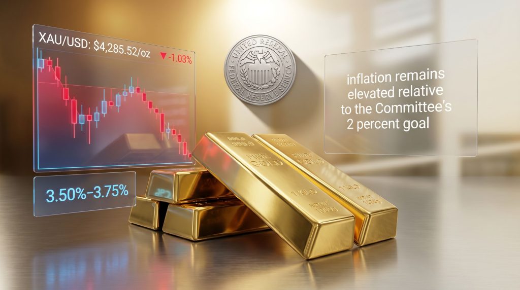 Gold plunges as Fed keeps rates unchanged chart