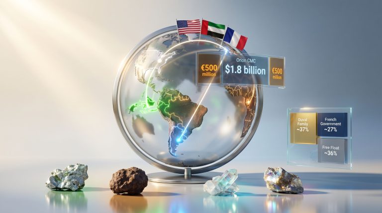 Orion CMC stake acquisition in Eramet infographic globe￼