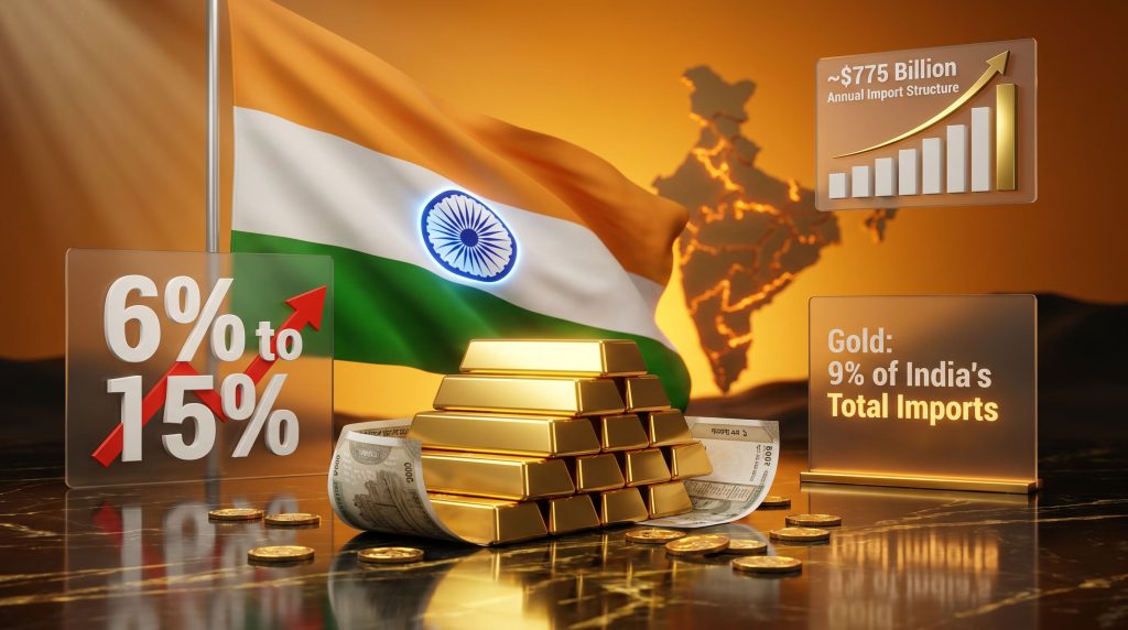 India gold import duty and rupee depreciation graphic
