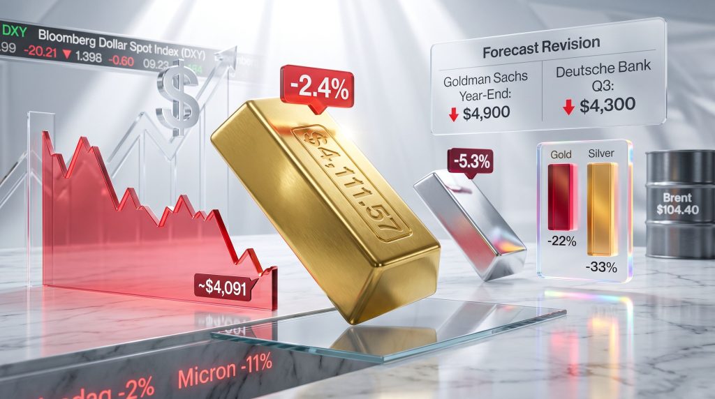 gold price slumps as tech selloff reverberates through global markets chart