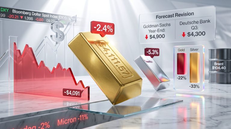 gold price slumps as tech selloff reverberates through global markets chart