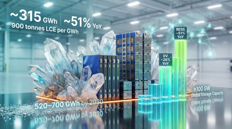 battery storage boom and lithium demand infographic