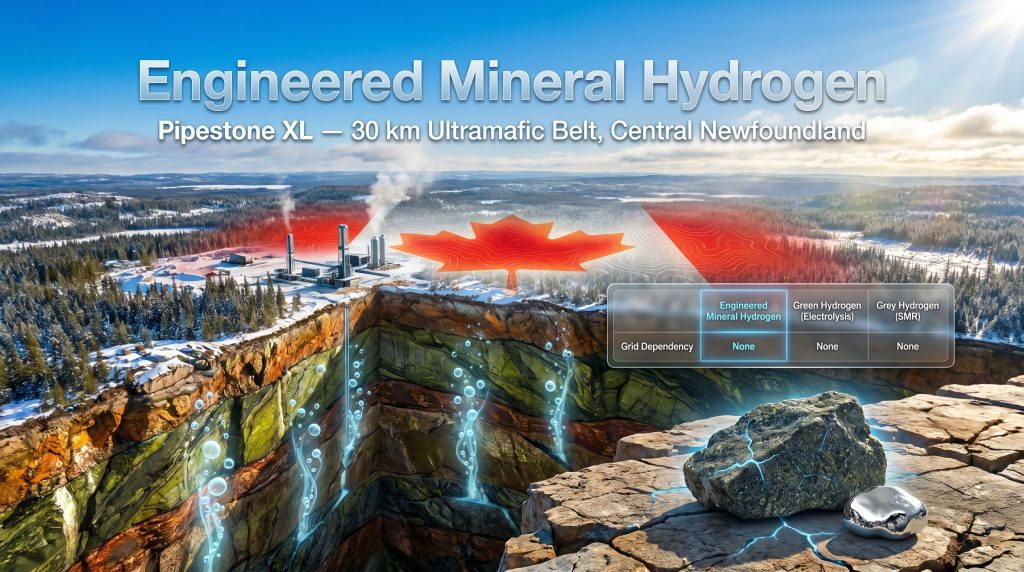 engineered mineral hydrogen at Pipestone XL Newfoundland concept graphic