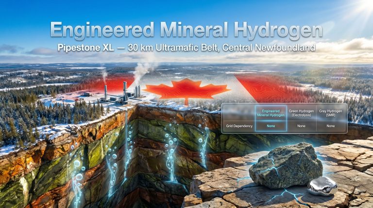 engineered mineral hydrogen at Pipestone XL Newfoundland concept graphic