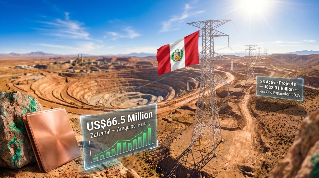 Teck power line in Peru mine site