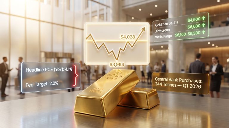 why did gold go up after PCE 4.1% chart
