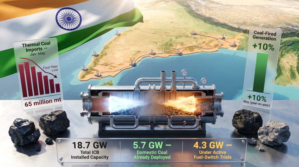 India domestic coal use in import-based power plants infographic