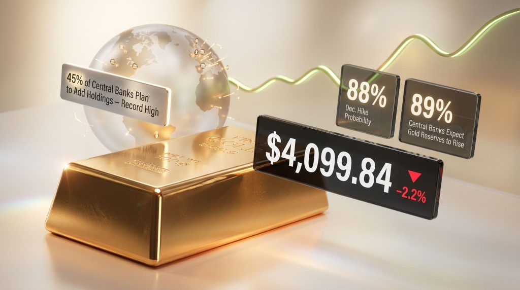 Gold below $4,100 on Fed hike expectations chart