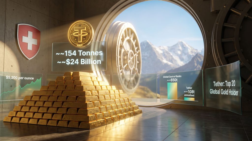 Tether gold buyer vault with gold bars