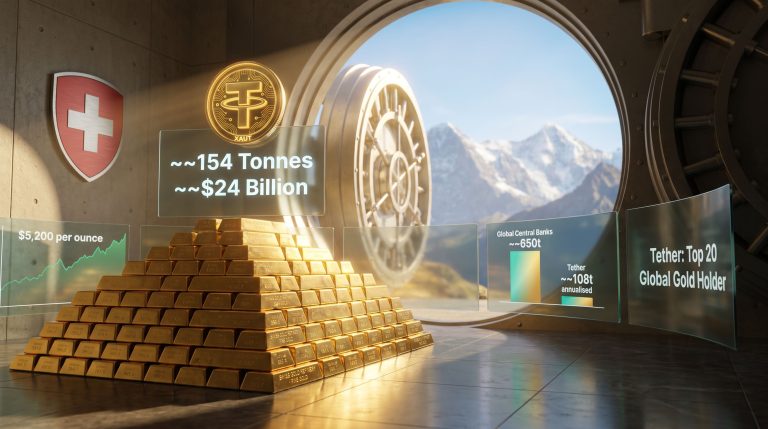 Tether gold buyer vault with gold bars