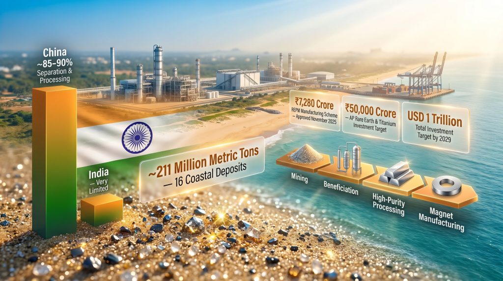 Andhra Pradesh rare earth projects coastal investment infographic