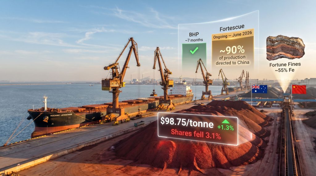 Fortescue iron ore cargoes held up by CMRG talks infographic
