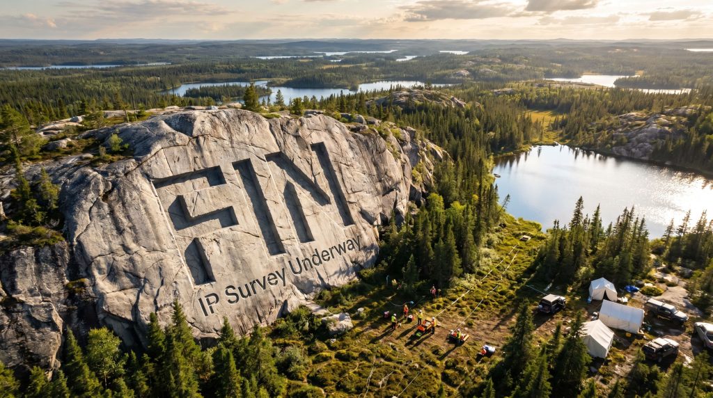FIN Resources Ltd-FIN-IP Survey Underway on rocky cliff