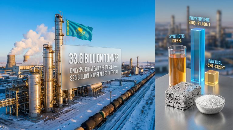 Kazakhstan coal-to-chemicals projects industrial plant infographic