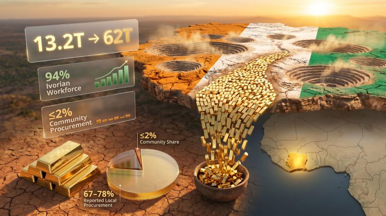 Côte d’Ivoire gold production local content infographic