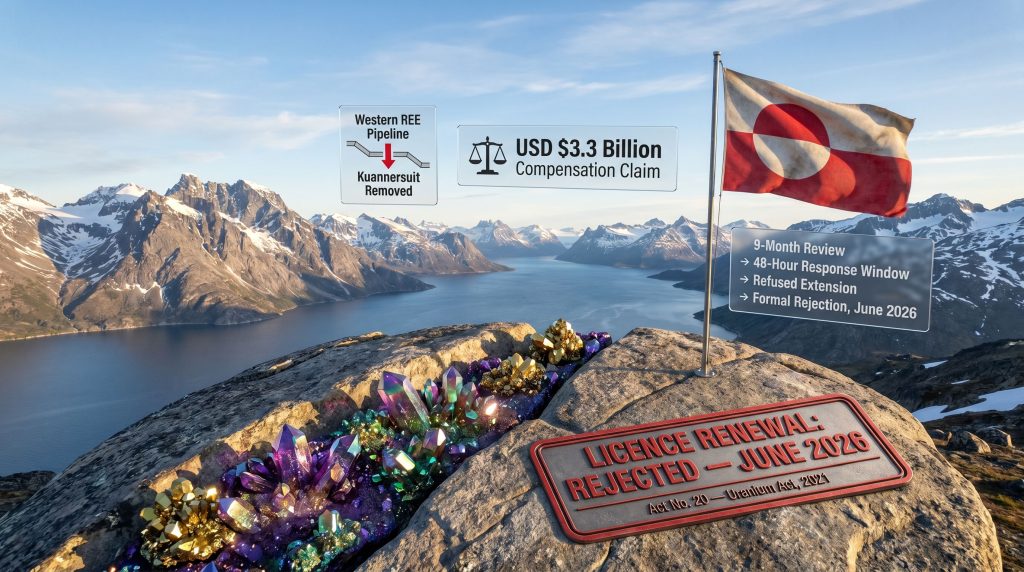 Greenland blocks Kuannersuit licence renewal over uranium ban infographic
