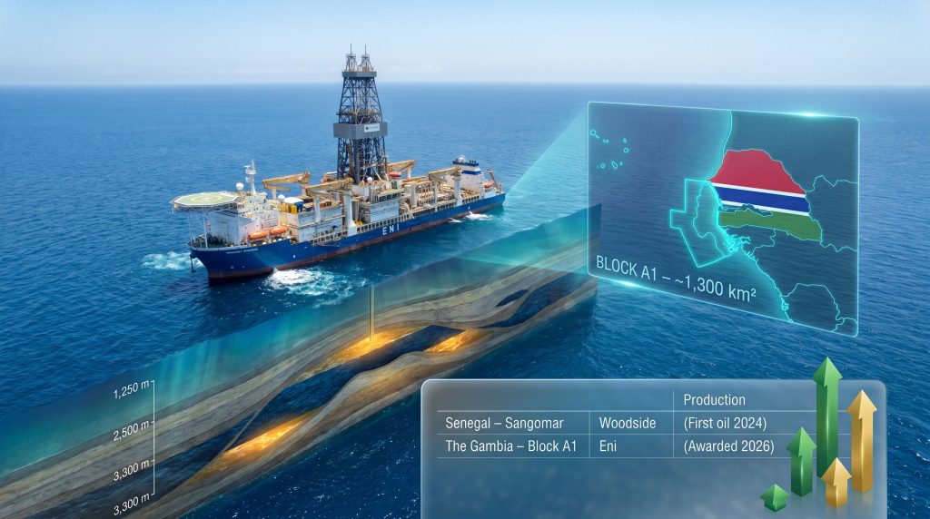 Eni awarded exploration block in The Gambia offshore drilling rig