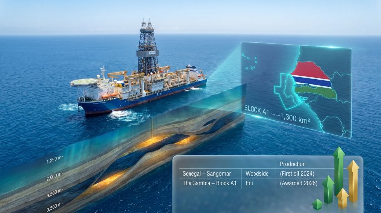 Eni awarded exploration block in The Gambia offshore drilling rig