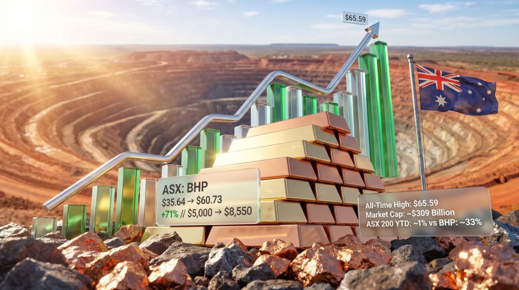 $5,000 invested in BHP shares 12 months ago is now worth $8,550
