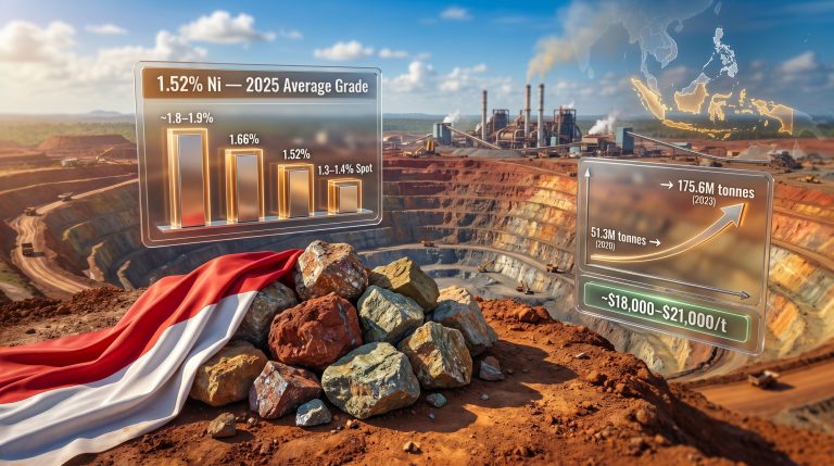 Indonesia nickel ore grades decline infographic mine
