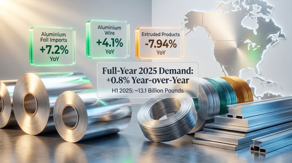 North America aluminium demand in 2025 infographic