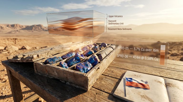 Marimaca Copper Pampa Medina drilling results visualization