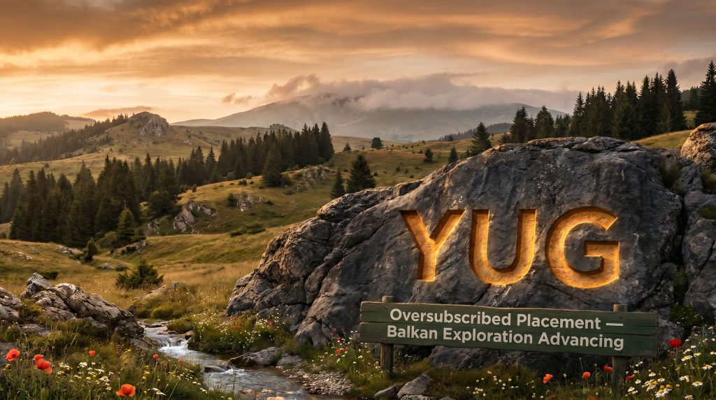 Yugo Metals Ltd-YUG-YUG Balkan exploration mountain landscape sign