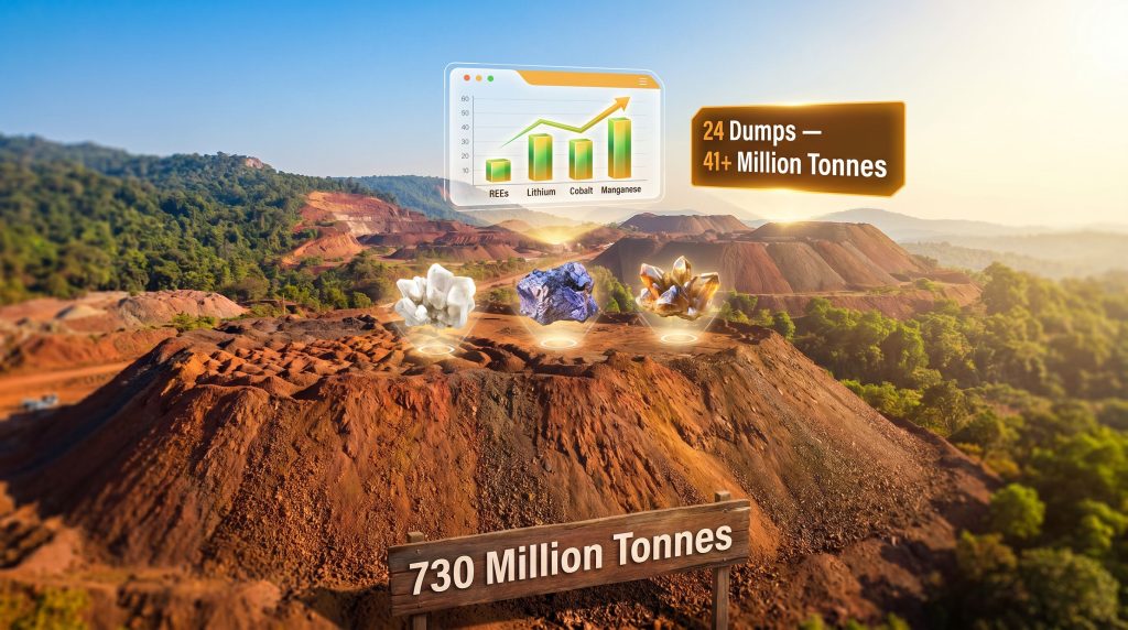 Goa critical mineral recovery from iron ore dumps infographic