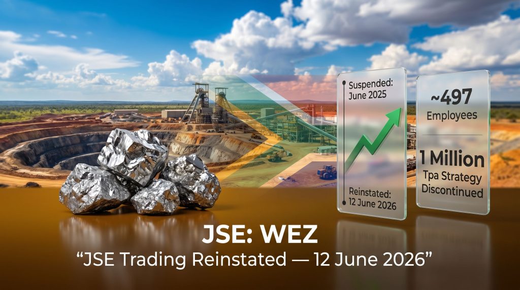 Wesizwe Platinum JSE trading resumption mining graphic