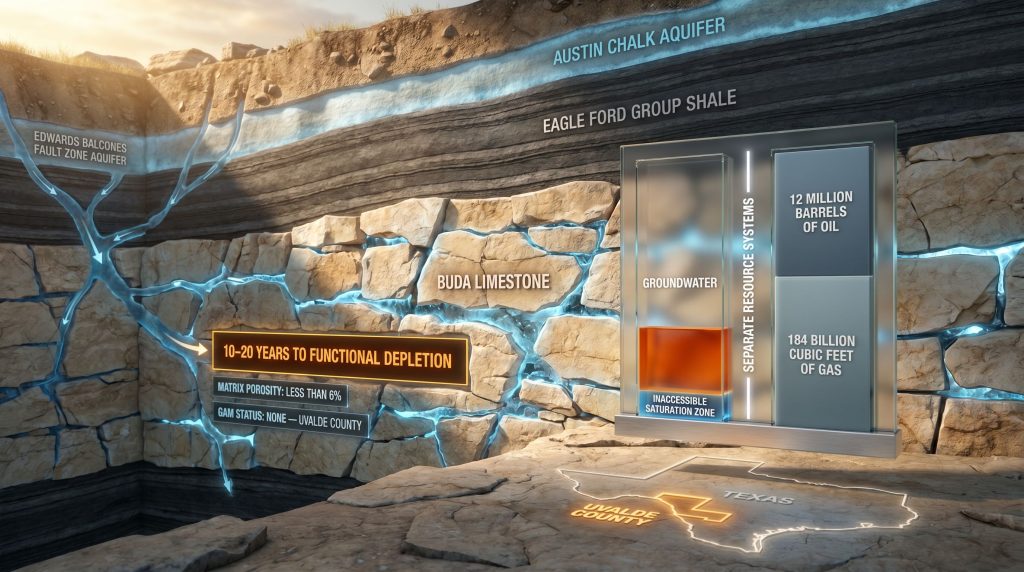 Buda Limestone running dry in Texas diagram