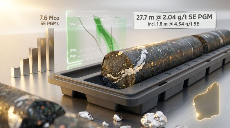 Podium Minerals Parks Reef depth extension drilling core