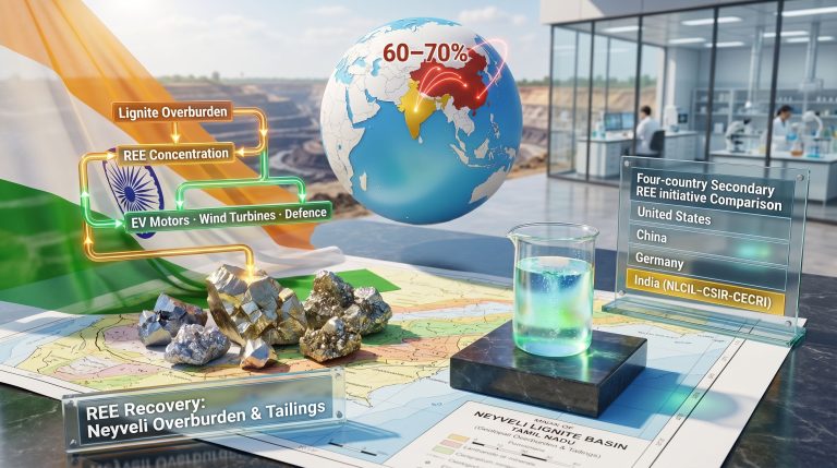 NLC India CSIR-CECRI critical mineral extraction technologies infographic