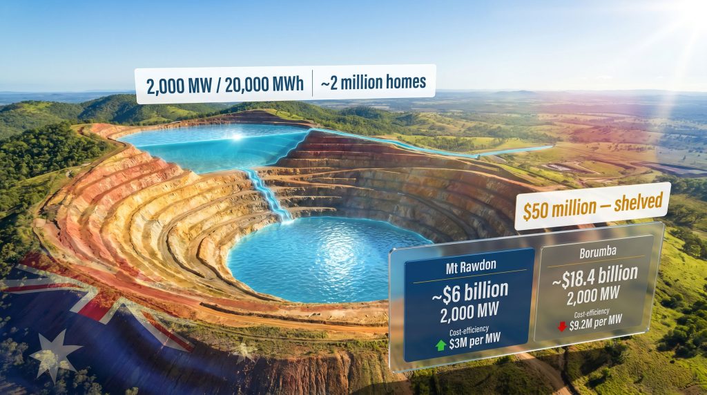 Mt Rawdon pumped hydro project shelved by Qld government infographic
