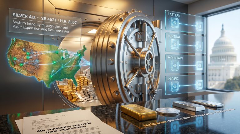 SILVER Act precious metals depositories vault network map
