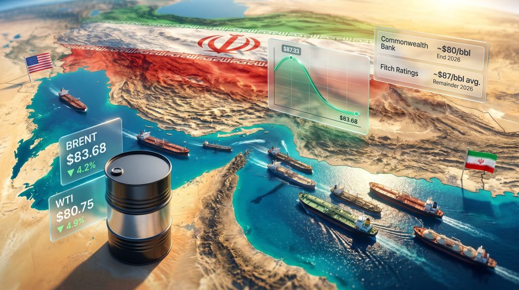oil prices fall after US-Iran peace deal and Strait of Hormuz reopening map