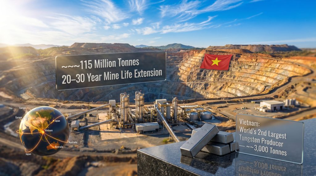Masan tungsten mine expansion in Vietnam infographic