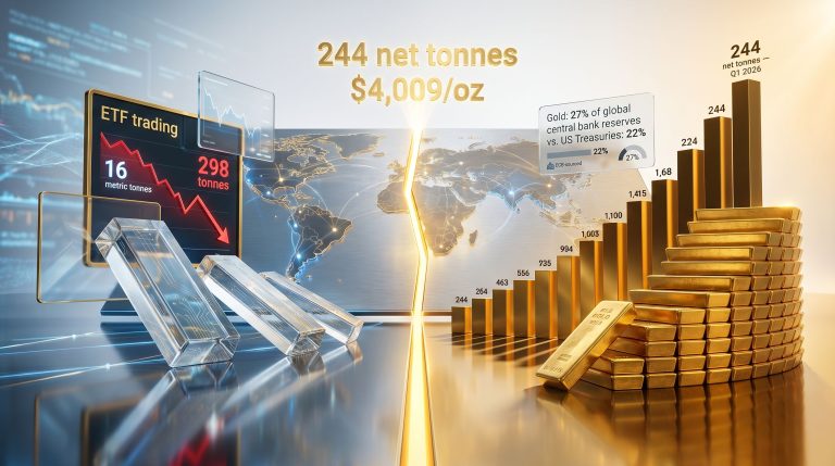 gold ETF outflows and central bank buying chart