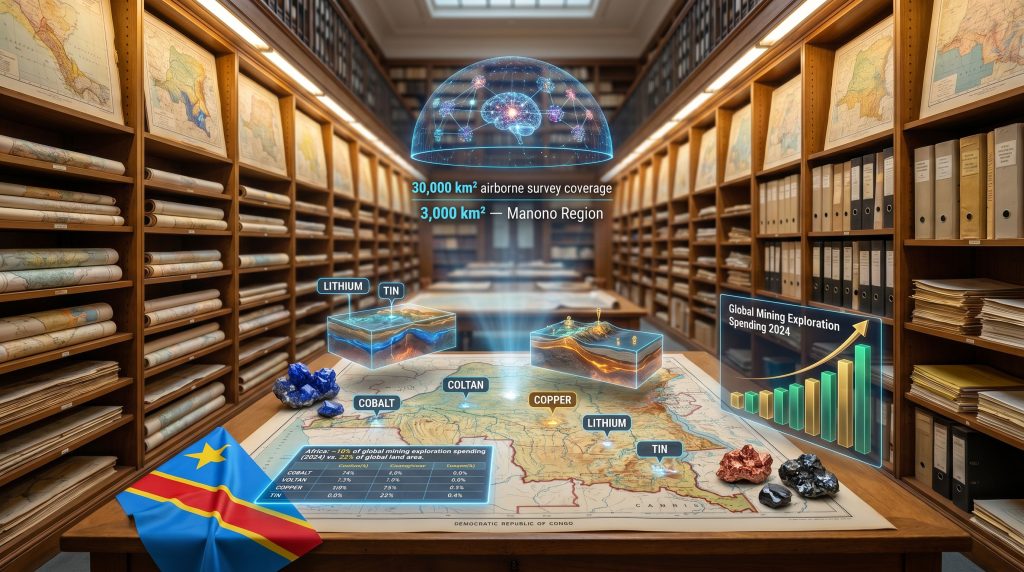 Congo geological archives digitization mining map display