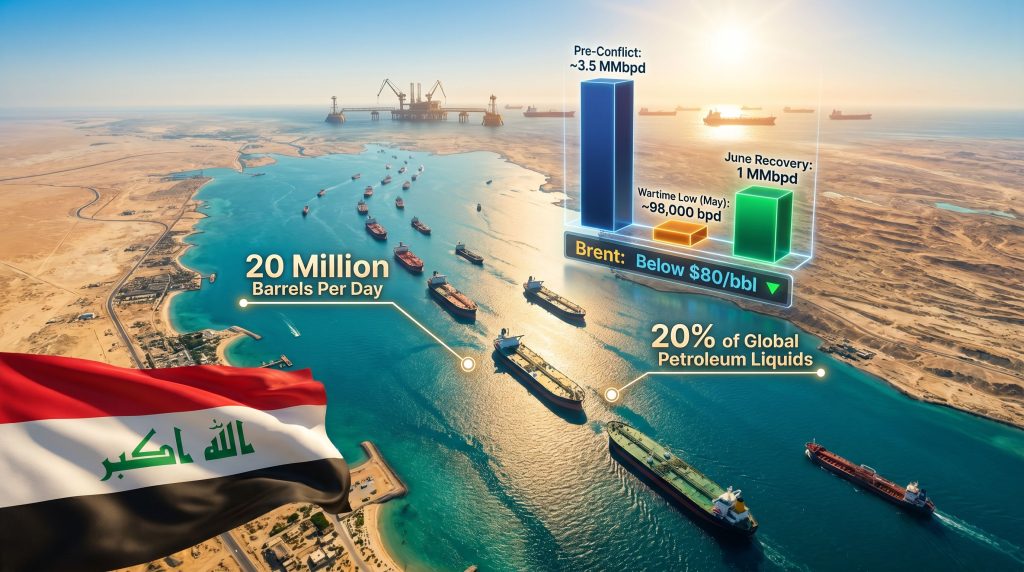 Iraq oil exports through the Strait of Hormuz infographic