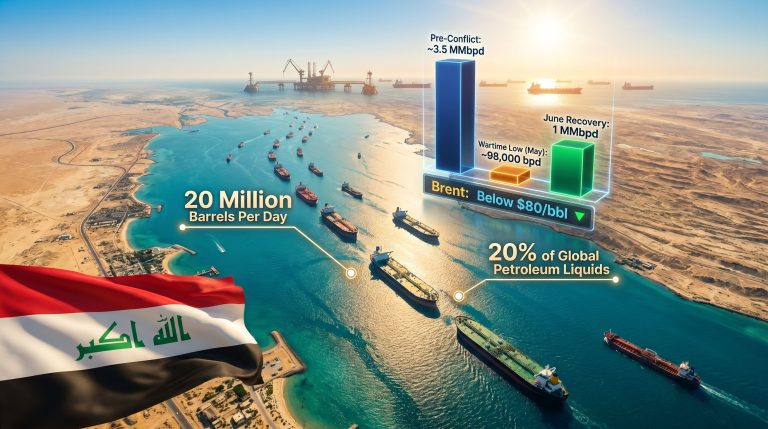 Iraq oil exports through the Strait of Hormuz infographic