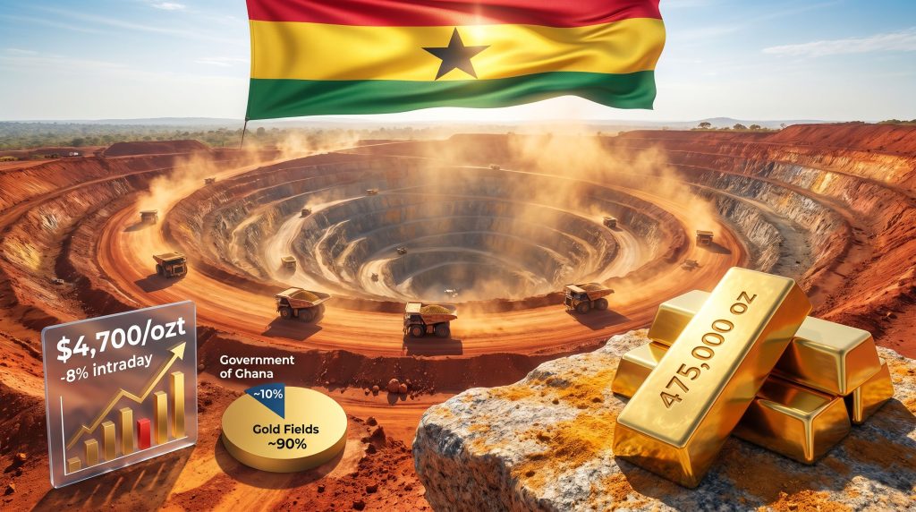 Ghana local control of Gold Fields Tarkwa mine illustration