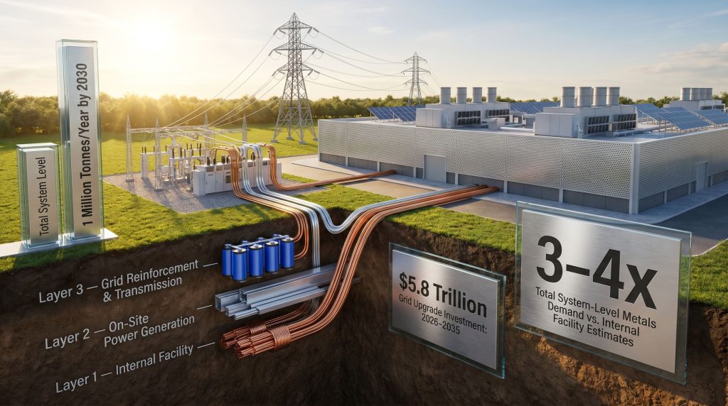 data centre metals demand and grid infrastructure visualisation