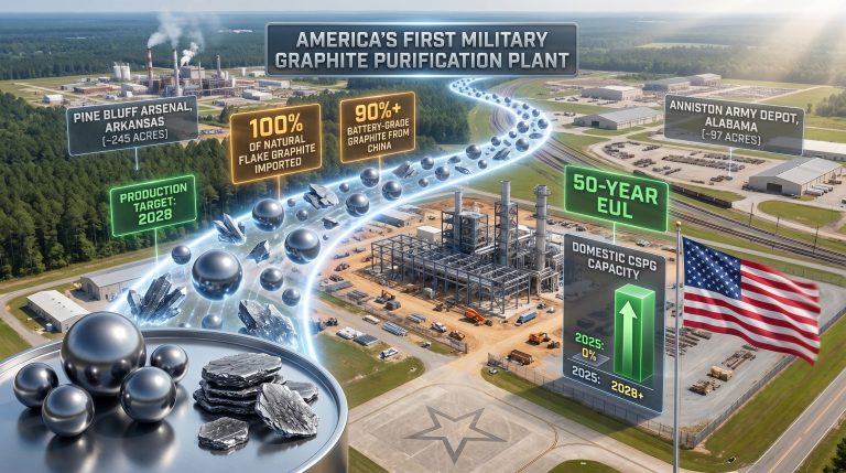 Titan Mining graphite purification plant on US Army sites infographic