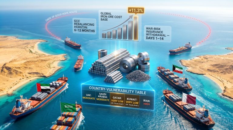 Hormuz closure impact on Middle East steel market infographic