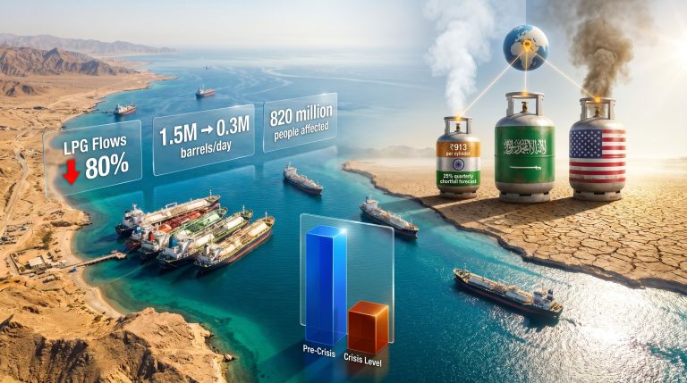 LPG cooking fuel shortages in the Middle East conflict infographic